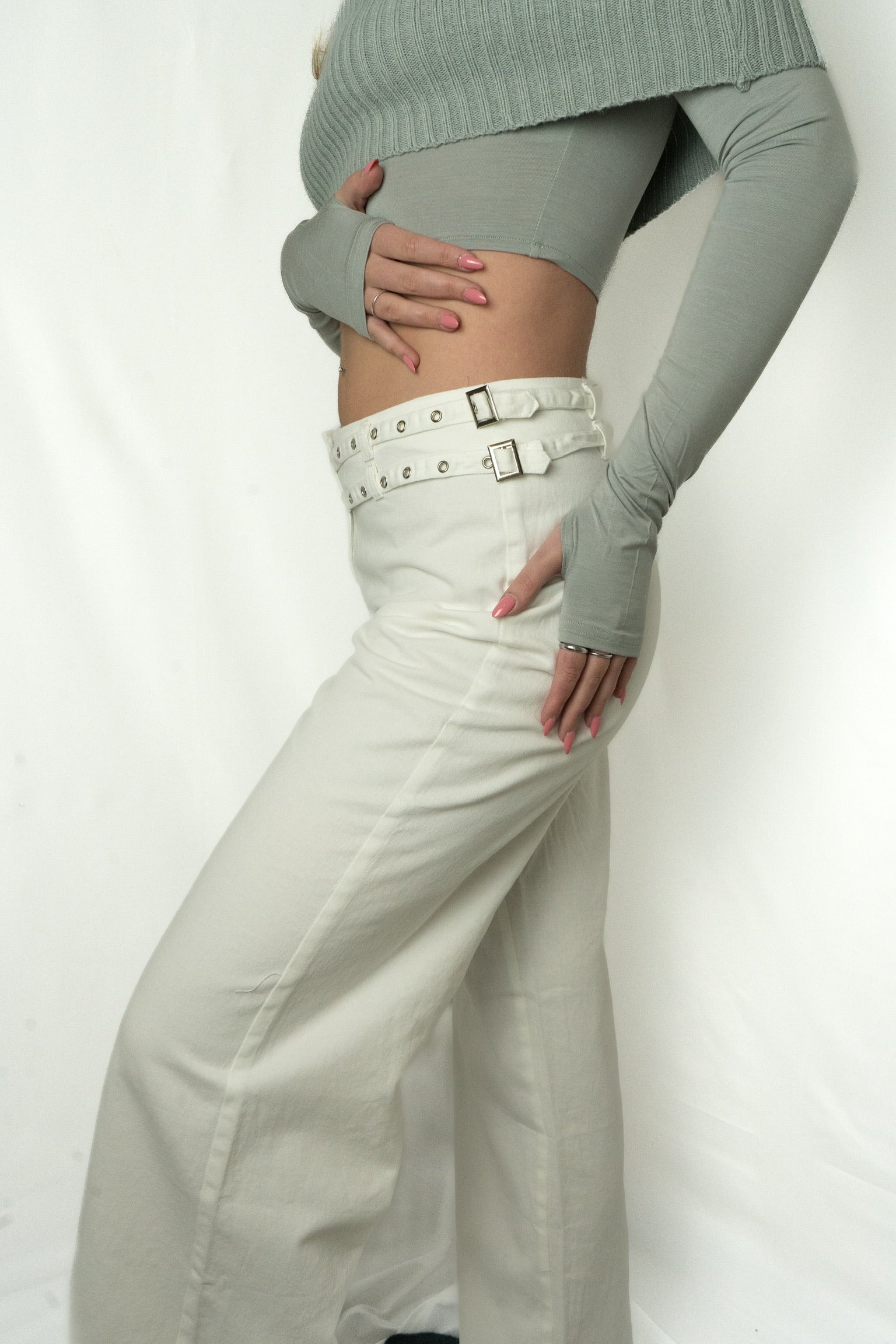 BELTED WIDE LEG PANT